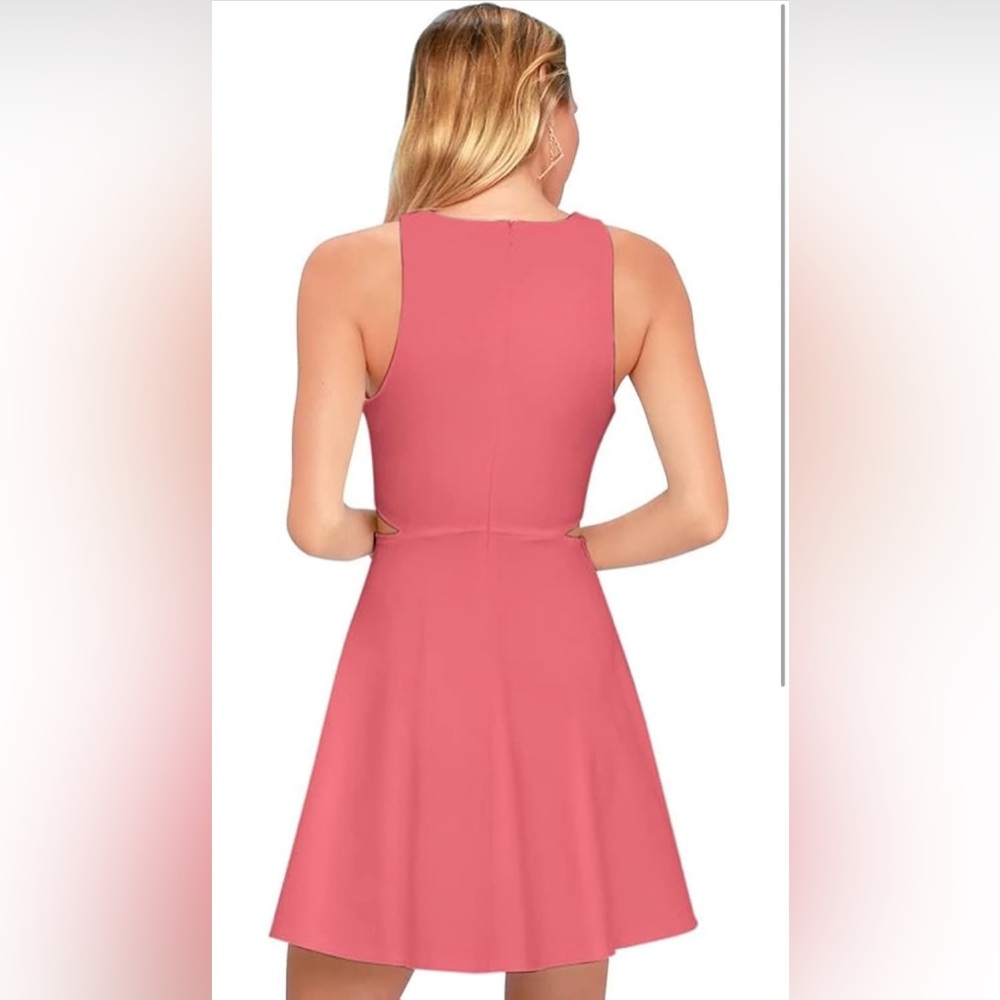 BELONGSCI Women2024Sweet&CuteSleevelessRacerbackFlaredSwingA-LineWaistHollowout - Picture 4 of 4